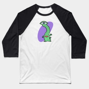 Alien Art | Goofy Retro 90s UFO Design Baseball T-Shirt